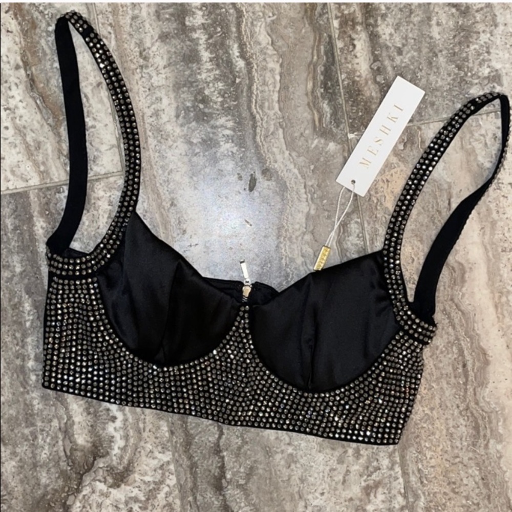 Meshki diamanté bustier bra top